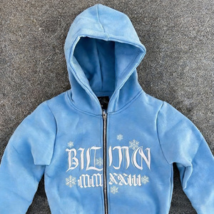 New Summer Collection Men's Smart Casual Terylene/Polyester Breathable Hoodies 2-Piece <b>Set</b> Distressed Acid Wash Zip Hoodie - Product Image 3