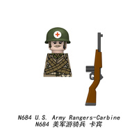 Figurines Militaires de la Seconde Guerre Mondiale, Série Rangers de l'Armée Américaine, 6 Styles, Ensemble de Fusils M1, BAR, Thompson, Bazooka, Jouets DIY, Vente en Gros N683-N688