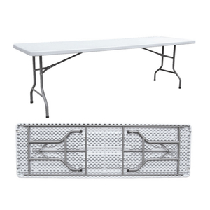 Mesa plegable portátil para exteriores, mesa plegable para jardín, mesas redondas y sillas de plástico blanco de 6 pies para eventos, Mesa plegable para fiestas - Product Image 4