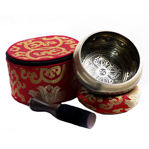 Cuenco Tibetano para Cantar Mantras, Superventas, para Terapia de Sonido, Yoga y Meditación, Cuenco Cantador Grabado a Mano, Juego de Regalo - Product Image 2