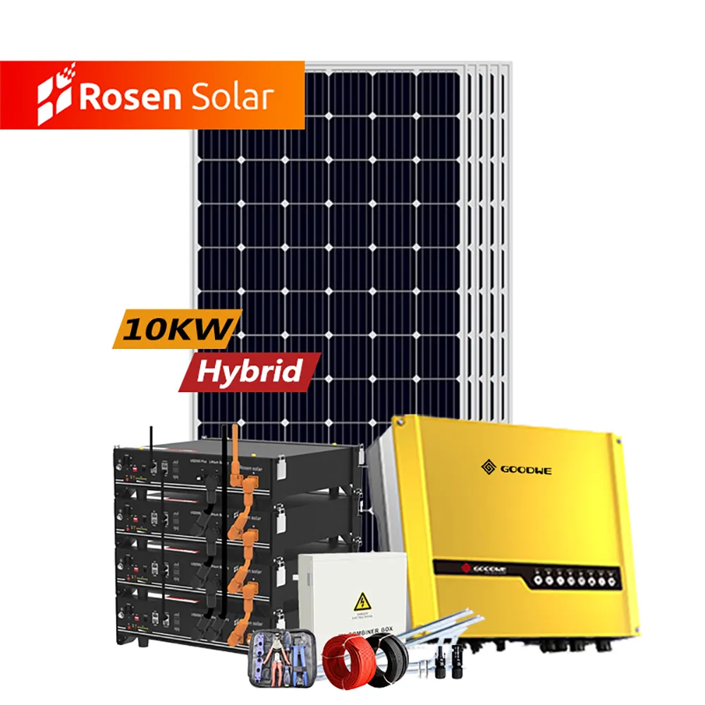 Système solaire complet hors réseau à batterie au lithium domestique 10KW 10KW 12KW 15KW énergie solaire panneau solaire hybride 10000W