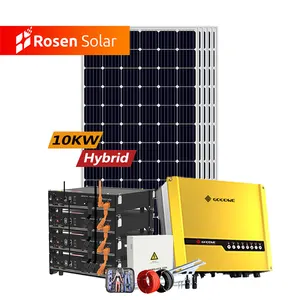 Compleet Off Grid 10kw Thuis Lithium Batterij Zonne-Energiesysteem 10kw 12kw 15kw Zonne-Energie 10000W Hybride Zonnepaneel