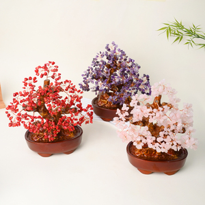 Árbol del Dinero de Cristal Natural Hecho a Mano al por Mayor, Figura de Bonsái de Piedras Preciosas Pulidas para Decoración del Hogar - Product Image 1
