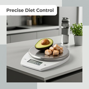 Bilancia Digitale da Cucina di Alta Precisione 5kg/1g in Acciaio Inox 304, 22x20x3cm, con Indicatore G/lb/oz, 3 Unità, Spegnimento Automatico - Product Image 2