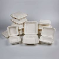 Boîte d'emballage de gâteau bento jetable 6*6 pouces boîte à emporter pour salade de hamburger boîte d'emballage à emporter carrée pour dessert et déjeuner