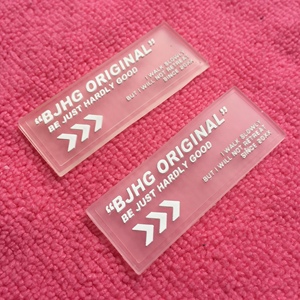 Etichetta ecologica del logo della gomma del Silicone, etichetta trasparente del logo del PVC <span class=keywords><strong>per</strong></span> l'indumento - Product Image 3