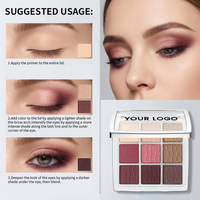 Palette de fards à paupières 10g 9 teintes métalliques mates irisées poudre soyeuse facile à estomper longue tenue maquillage quotidien OEM ODM LOGO personnalisé