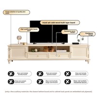 Meuble TV rétro en bois massif de style américain avec rangement réglable, multifonctionnel, entièrement meublé pour salon