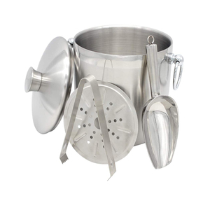 Xô Đá Đôi Tường Cách Nhiệt Làm Rượu Sâm Banh & Rượu Vang Xô Giữ Đá Đông Lạnh Dài 3 Lít Thép Không Gỉ Xô Đá - Product Image 2