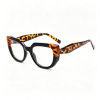 Lunettes rétro anti-lumière bleue style œil de chat SM22014 - Monture légère en PC avec verres en résine transparente pour hommes et femmes (7 couleurs)