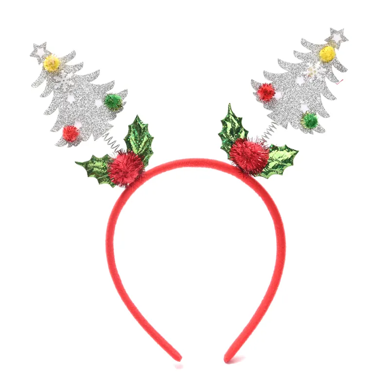 Noel ren geyiği boynuzları parti hairband için ponponlar topları ile saç aksesuarları geyik boynuz saç çember