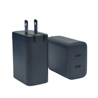 Adaptateur de voyage universel 45W PD 3.0 OTP avec deux ports Type-C, chargeur rapide pour téléphone portable