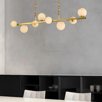 Nouveau Design LED Creative Personnalisé Suspension Bande Boule Lustre en Albâtre pour Bar Table Café Salle à Manger