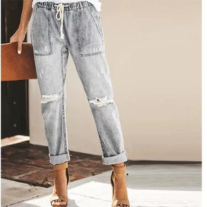 Nouveau jean skinny déchiré taille haute pour femme 2026, pantalon en denim extensible délavé, jeggings décontractés coupe slim pour femme - Product Image 3
