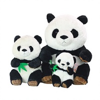 Peluche Panda Brodée Personnalisée 100% Polyester Noir Blanc Panda 18/24 Pouce Cadeau Soulagement du Stress Remplissage PP Coton