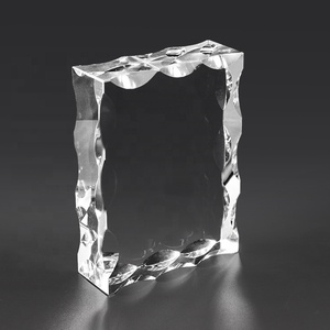 Wholesale Crystal Gifts Blank Crystal Glass Block 2D/3D Laser Engraved UV Printing Glass Frames for Birthday Gifts Home Decor