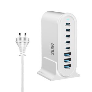 Station de charge multiport 8 ports 268W Super Rapide 5C3A pour Ordinateur Portable/<span class=keywords><strong>Apple</strong></span>/iPhone 17/16/Android/Type <span class=keywords><strong>C</strong></span> PD 100W Adaptateur Secteur - Product Image 5