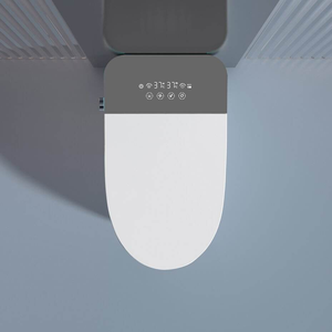WC intelligent électrique à détection de pied, sans réservoir, à fixation au sol, avec siphon en P allongé et chasse automatique – Meilleures ventes - Product Image 2