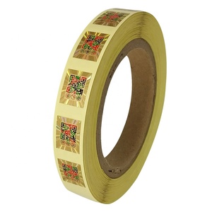 맞춤형 자체 접착 담배 및 알코올 포장 변조 방지 QR 코드 홀로그램 보안 핫 스탬핑 호일 라벨 - Product Image 1