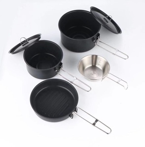 Set da cucina in ghisa nera di alta qualità pentole e padelle padella antiaderente Set di pentole da campeggio - Product Image 4