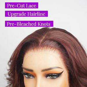 Produits de beauté pour femmes pré-plumé délié 13x4 HD Transparent Lace Front Curl perruques, perruque de cheveux humains brésiliens de couleur châtaigne - Product Image 3