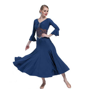 M-1750 גברת של בפועל סלוניים שמלת סטנדרטי למבוגרים ביצוע אימון מודרני ואלס ריקוד לטיני ריקוד ארוך שמלת למכירה - Product Image 2