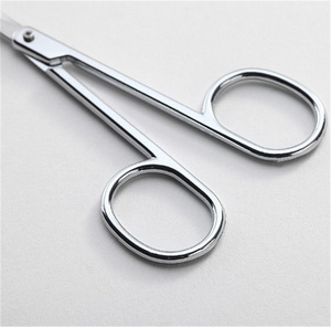 2025 nuevo YD profesional de acero inoxidable maquillaje nariz cejas tijeras curvas manicura Mini tijeras para cejas - Product Image 5