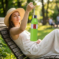Botella de Acero Inoxidable de 500 ml (17 oz) Personalizada, Termo Delgado con Impresión Personalizada para Regalos B2B
