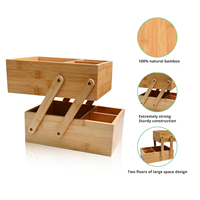 Panier de rangement de bureau pliable en bambou multicouche de haute qualité pour la maison