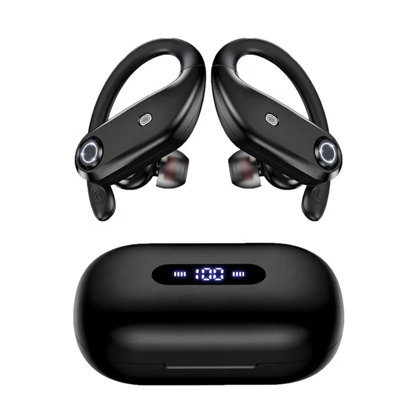 Auriculares inalámbricos con gancho para la oreja, cascos deportivos con pantalla LED, IPX7 para Beats, el más vendido en Amazon, 2021