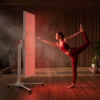 360 °   Panneau de luminothérapie rouge réglable avec support électrique et télécommande, thérapie LED corps entier (horizontal et vertical)