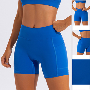 Pantaloncini Sportivi da Donna a Vita Alta con Tasche, Effetto Push-Up, <span class=keywords><strong>per</strong></span> Yoga, Corsa e Ciclismo - Abbigliamento Sportivo a Prezzo all'Ingrosso - Product Image 1