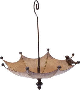 Comedero para Pájaros de Metal en Forma de Paraguas con Bebedero, Impermeable y Portátil, Decoración para Jardín Exterior - Product Image 5