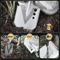 Pelle de survie multifonctionnelle pliable en aluminium solide, pelle tactique pliable pour le camping