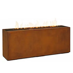 Chimenea de Gas de propano Rectangular, para jardín, acampada, de acero, directa de fábrica