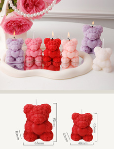 Lilin Aroma Beraroma Beruang Segar <span class=keywords><strong>Set</strong></span> Hadiah Romantis Hari Valentine Dekorasi Rumah Kreatif Aromaterapi - Product Image 6