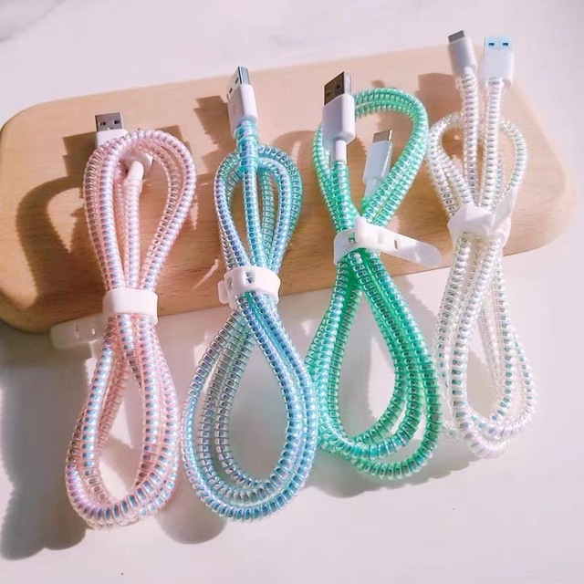 1.4m USB Charging Data Line Cable Protector Anti Break Wire Cord Protection Cable Winder Organizer Earphone Data Bobbin Winder