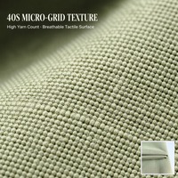 Tissu en coton soyeux Grid Cool 160GSM 40S*150D T400 extensible pour chemises, pantalons et vêtements décontractés