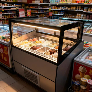 Vitrine Réfrigérée Commerciale pour Glaces Italiennes et Gelato avec Verre Courbé, Modèle YT-Suprema-08, En Stock aux États-Unis - Product Image 1