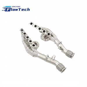 ท่อร่วมไอเสีย FlowTech T304 สแตนเลสสตีลแบบความยาวเท่ากัน พร้อมแผ่นกันความร้อน สำหรับ Audi R8 5.2 V10 Performance - Product Image 1