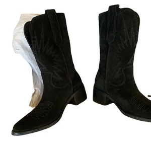 Stivali da Cowboy Occidentali da <span class=keywords><strong>Donna</strong></span>, Stivali in Camoscio Ricamati con <span class=keywords><strong>Tacco</strong></span> Grosso, Stivali da Equitazione Retrò 2025 - Product Image 5