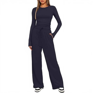 Ensemble de costume décontracté pour femmes à manches longues, couleur unie, tailles SMLXLXXL, style Europe-Amérique, pantalon de travail, tissu 90-95% - Product Image 2