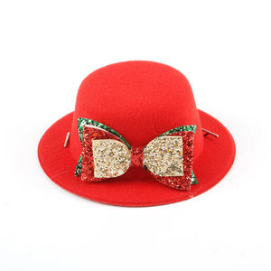 Lindo Gorro Navideño para Mascotas, Decoración Navideña, Algodón y Poliéster, Estilo Lazo, Diseño Sólido, Artículos para Mascotas - Product Image 5