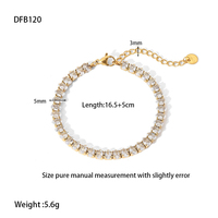 Nouveau à la mode sans ternir luxe 18K plaqué or en acier inoxydable ovale cubique Zircon Micro CZ Tennis chaîne Bracelets pour femme
