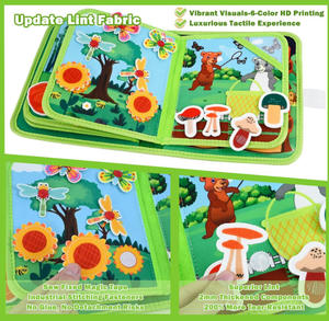 Animal de la forêt <span class=keywords><strong>Montessori</strong></span> enfants jouets éducatifs <span class=keywords><strong>tissu</strong></span> <span class=keywords><strong>livre</strong></span> silencieux <span class=keywords><strong>livre</strong></span> de feutre Art compétences de vie <span class=keywords><strong>livre</strong></span> occupé pour les tout-petits - Product Image 5