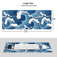 Tapis de souris de bureau XXL à logo personnalisé Tapis de souris long avec bord cousu et antidérapant pour clavier d'ordinateur