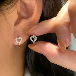 อาซูโอ 18K ทองคำแท้สีเหลือง Au750 เพชรธรรมชาติแท้ 0.26 กะรัต ทรงบริลเลียนต์รูปหัวใจ ต่างหูแบบเกี่ยว ของขวัญสำหรับผู้หญิง งานแต่งงาน งานปาร์ตี้ - Product Image 6