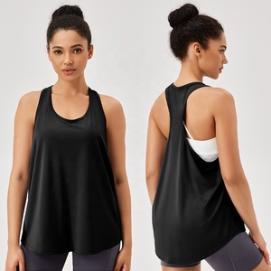 Custom <strong>Women's</strong> Loose Fit Running <strong>Vest</strong> Breathable <strong>Racer</strong> <strong>Back</strong> Yoga Tank Tops Cooling Sleeveless Workout Gym Shirts - Product Image 3