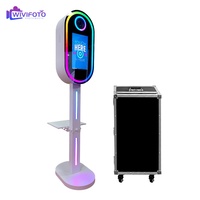 Cabina de Fotos con Espejo Mágico Ovalado de 15.6 Pulgadas con Pantalla Táctil LCD, Impresión Instantánea, Cámara Selfie, para Fiestas y Eventos