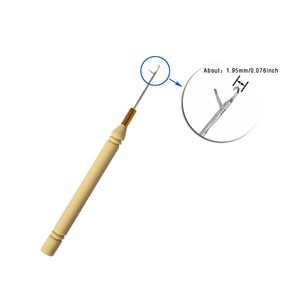 Aiguilles à boucles en bois à maintien robuste, outils <span class=keywords><strong>pour</strong></span> <span class=keywords><strong>perles</strong></span> en acier, micro-anneaux et maillons <span class=keywords><strong>pour</strong></span> tissage de cheveux et extensions de trame - Product Image 4